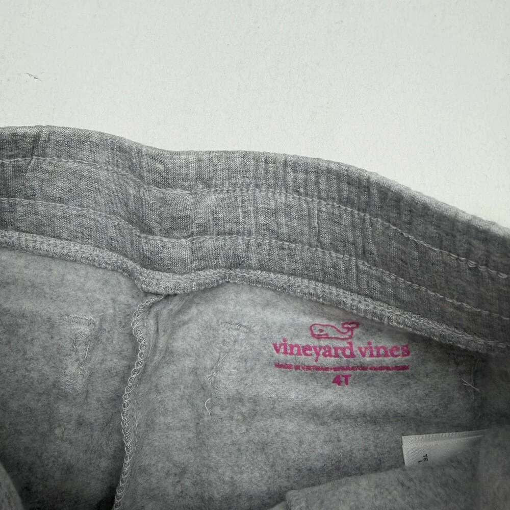 Vineyard Vines Sweatpants Girls 4T Gray Dreamlight Stripe Jogger Fleece Casual